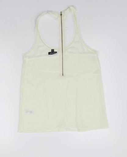 Womens UK Size 8 Topshop White Basic Tank