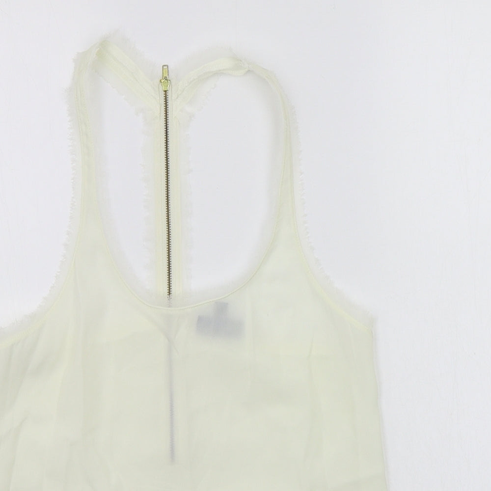 Womens UK Size 8 Topshop White Basic Tank