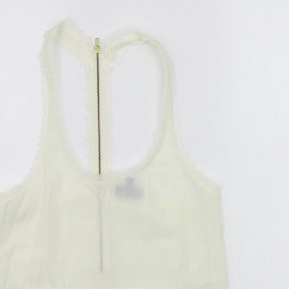 Womens UK Size 8 Topshop White Basic Tank