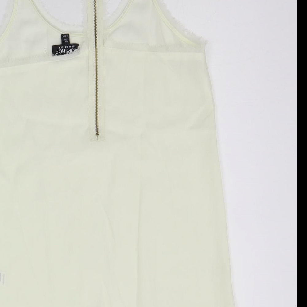Womens UK Size 8 Topshop White Basic Tank