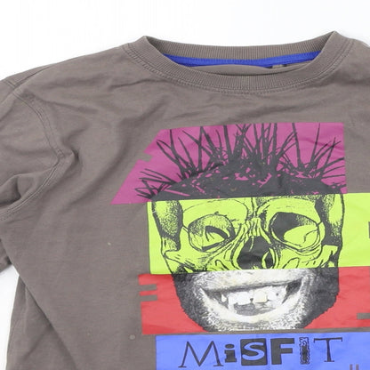M&Co Girls Brown   Basic T-Shirt Size 11-12 Years