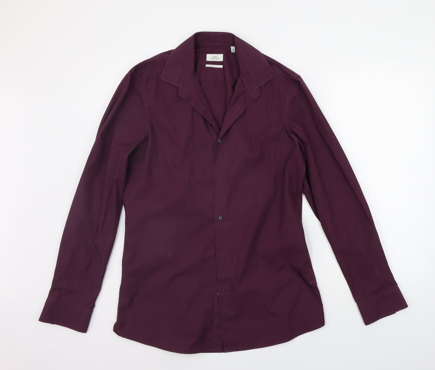 Mens UK Size 16.5 NEXT Purple  Button-Up Long Sleeve Casual Shirt