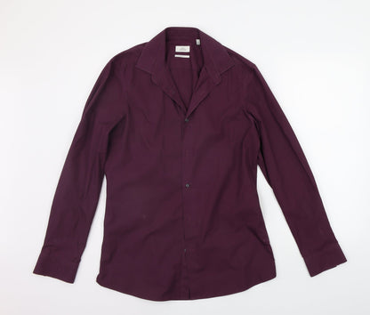 Mens UK Size 16.5 NEXT Purple  Button-Up Long Sleeve Casual Shirt