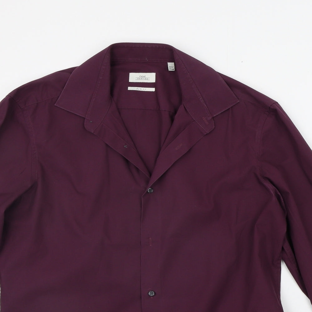 Mens UK Size 16.5 NEXT Purple  Button-Up Long Sleeve Casual Shirt