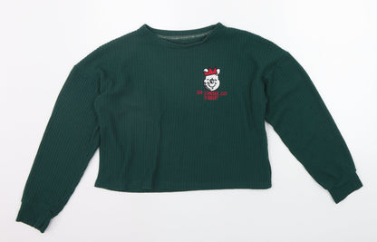 Womens UK Size S LOVE TO LOUNGE Green Pullover Jumper