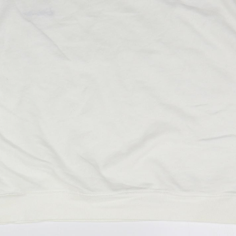 Womens UK Size L Divided White Pullover Jumper