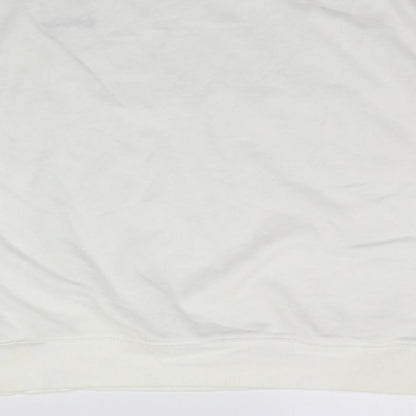 Womens UK Size L Divided White Pullover Jumper