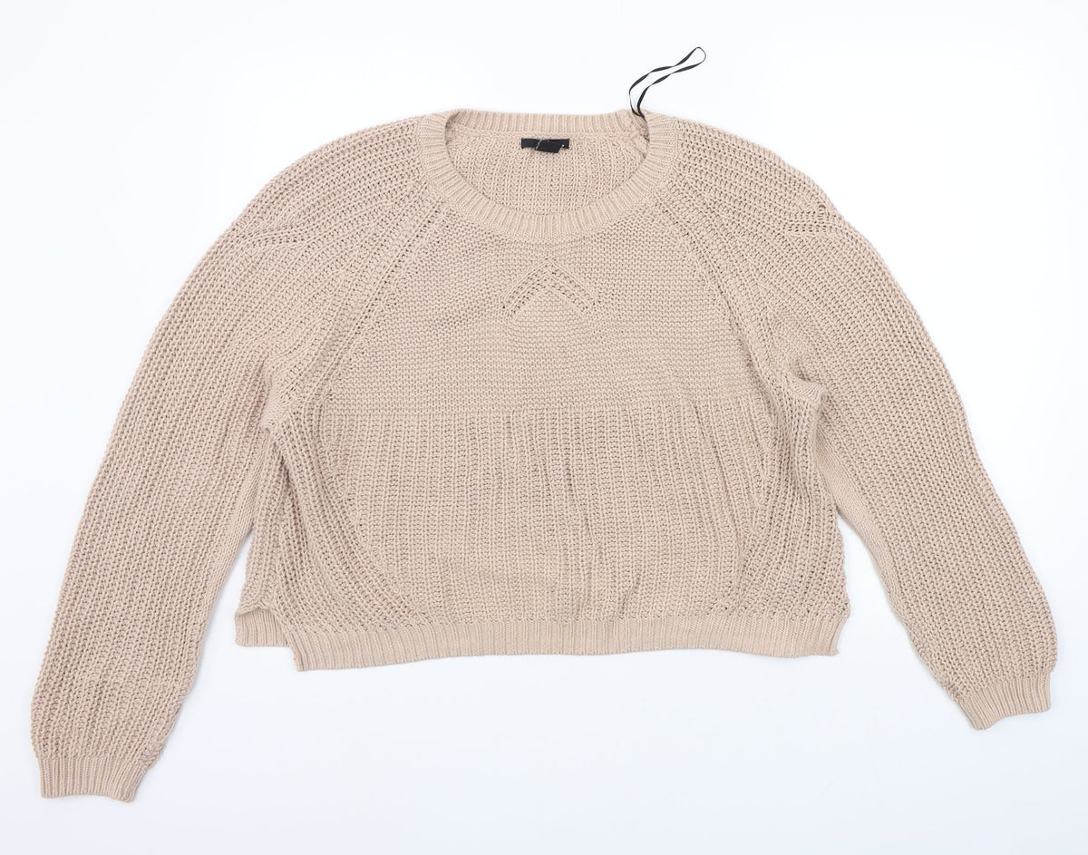Womens UK Size L H&M Beige Henley Jumper