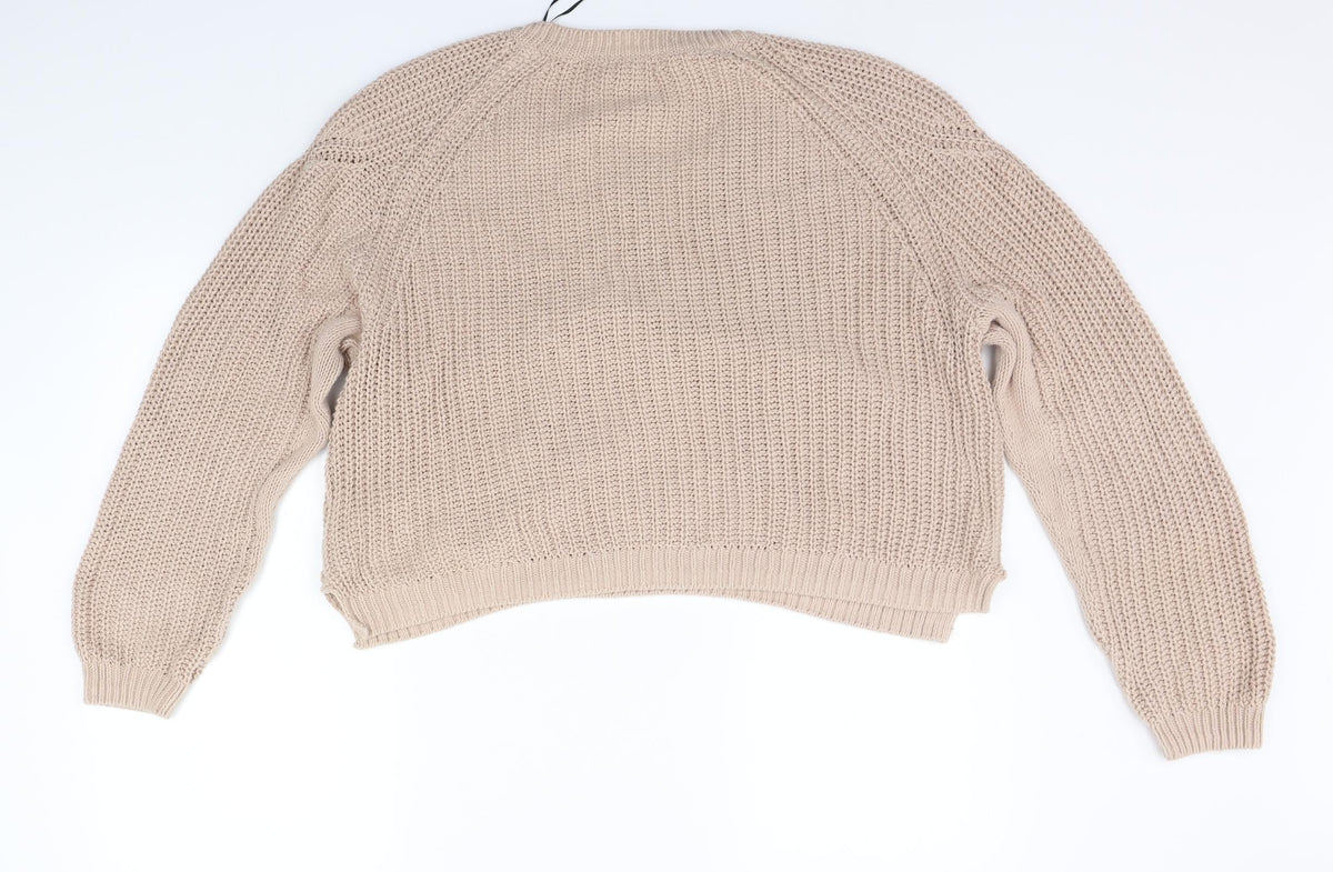 Womens UK Size L H&M Beige Henley Jumper