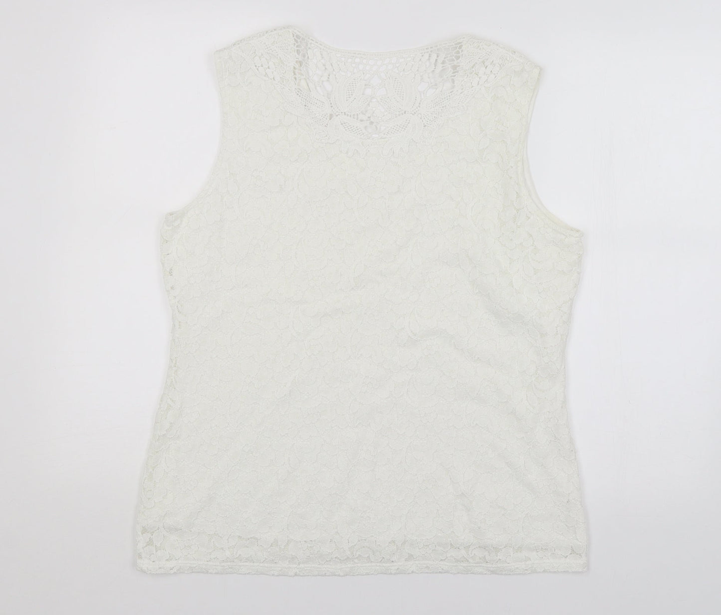Womens UK Size 16 Preworn White Basic Tank