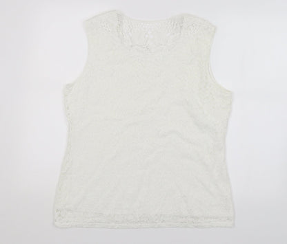 Womens UK Size 16 Preworn White Basic Tank