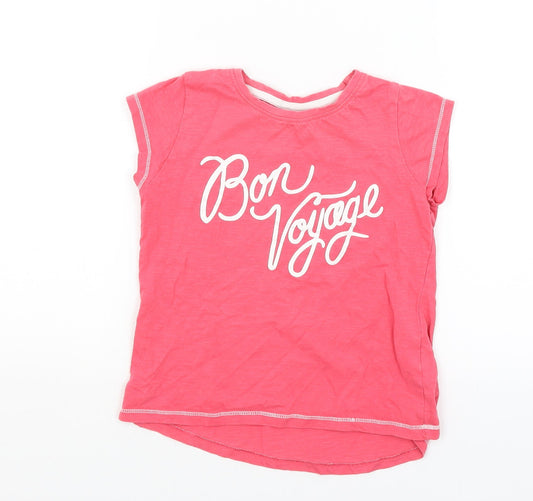 Matalan Girls Pink   Basic T-Shirt Size 6 Years  - Bon Voyage