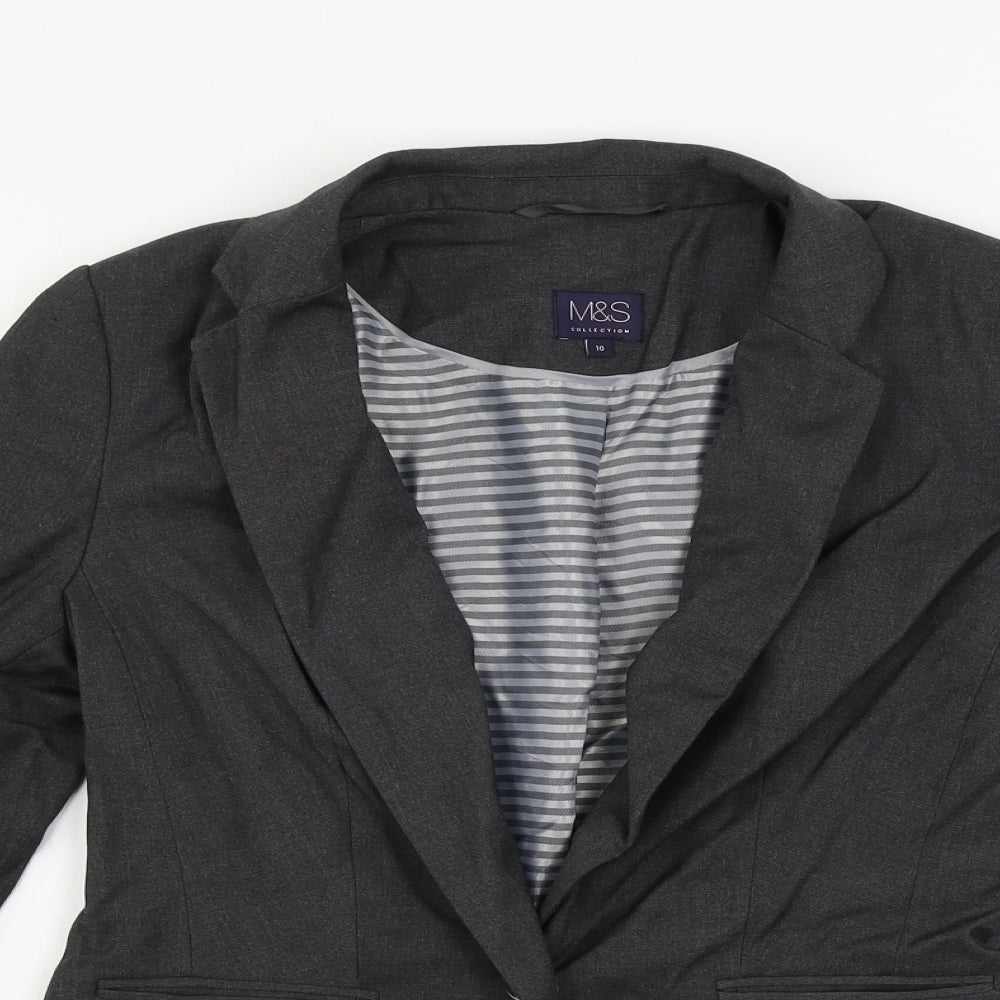 Womens UK Size 10 Marks and Spencer Regular Grey Blazer