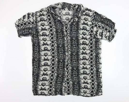 Womens UK Size 12 ASOS Grey Basic Button-Up