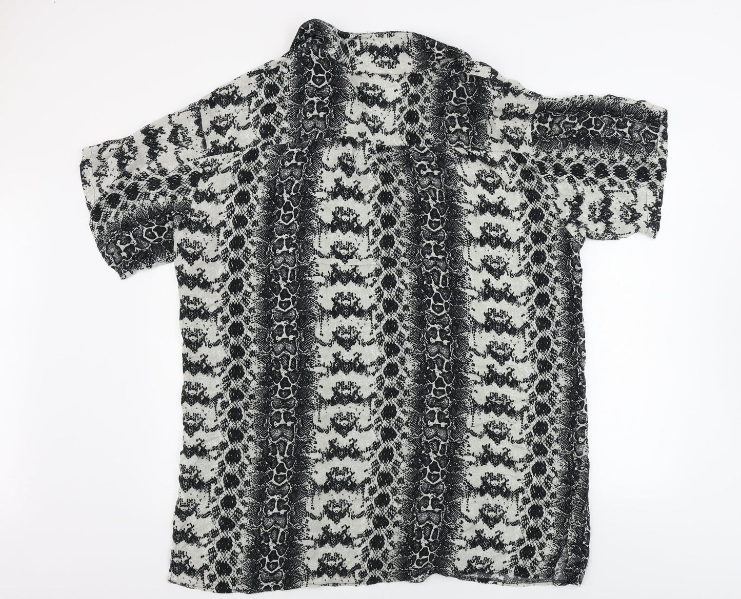 Womens UK Size 12 ASOS Grey Basic Button-Up