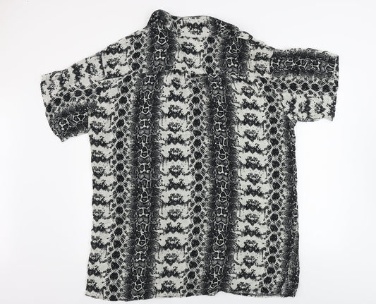 Womens UK Size 12 ASOS Grey Basic Button-Up