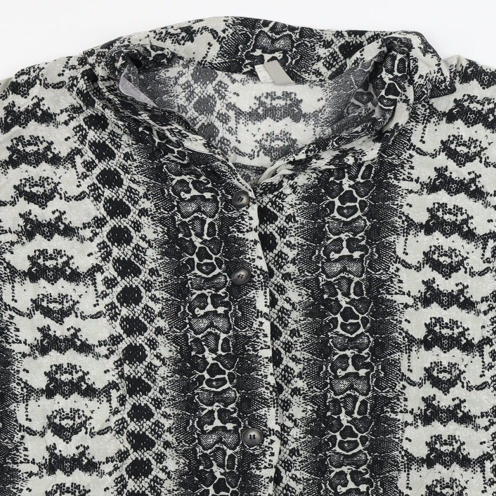 Womens UK Size 12 ASOS Grey Basic Button-Up