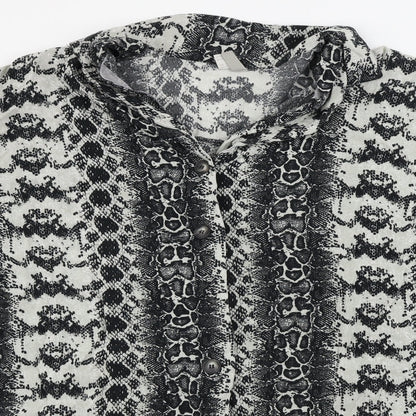 Womens UK Size 12 ASOS Grey Basic Button-Up