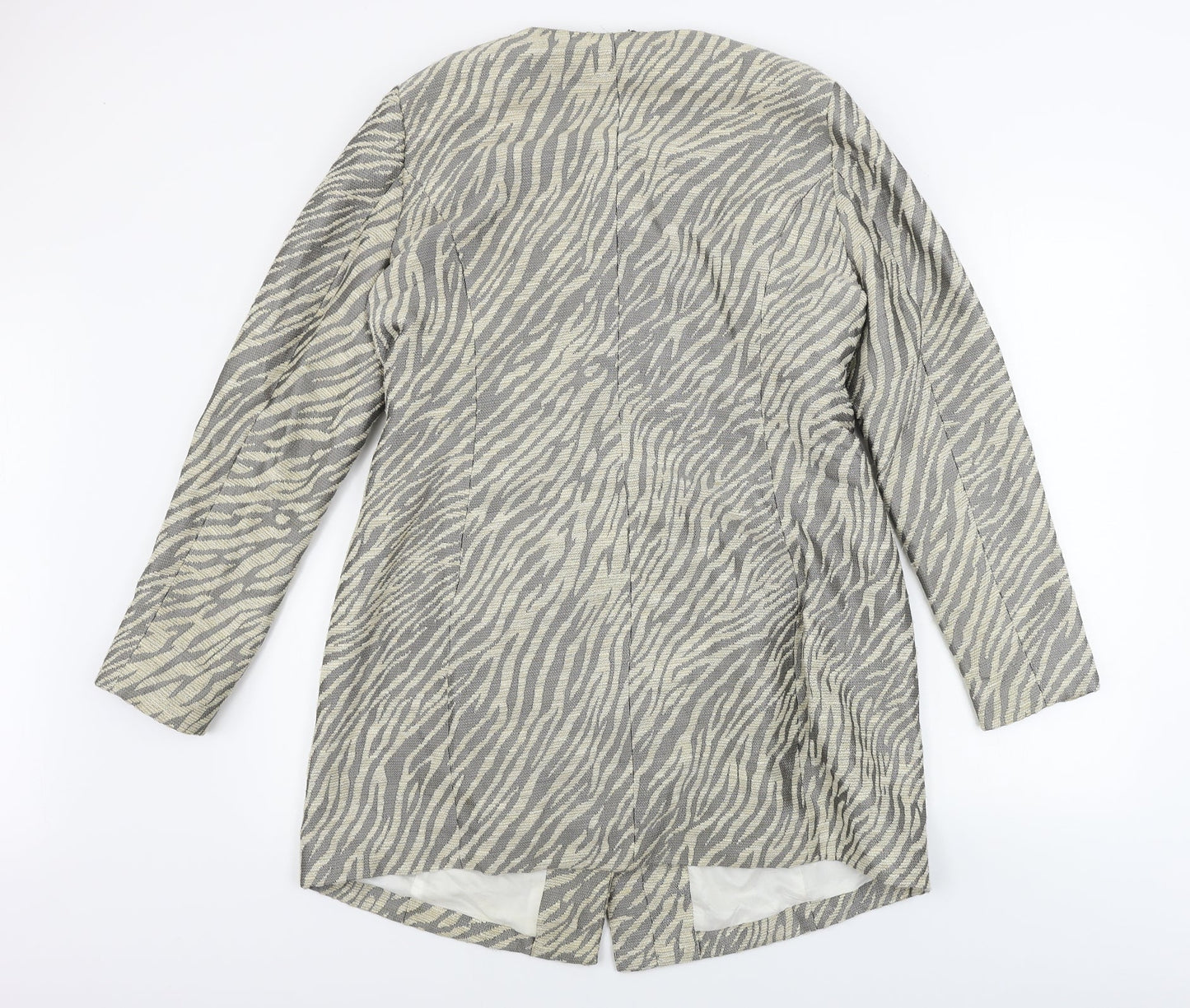 pbo  Womens Beige Animal Print  Jacket Coat Size 10