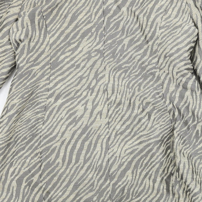 pbo  Womens Beige Animal Print  Jacket Coat Size 10