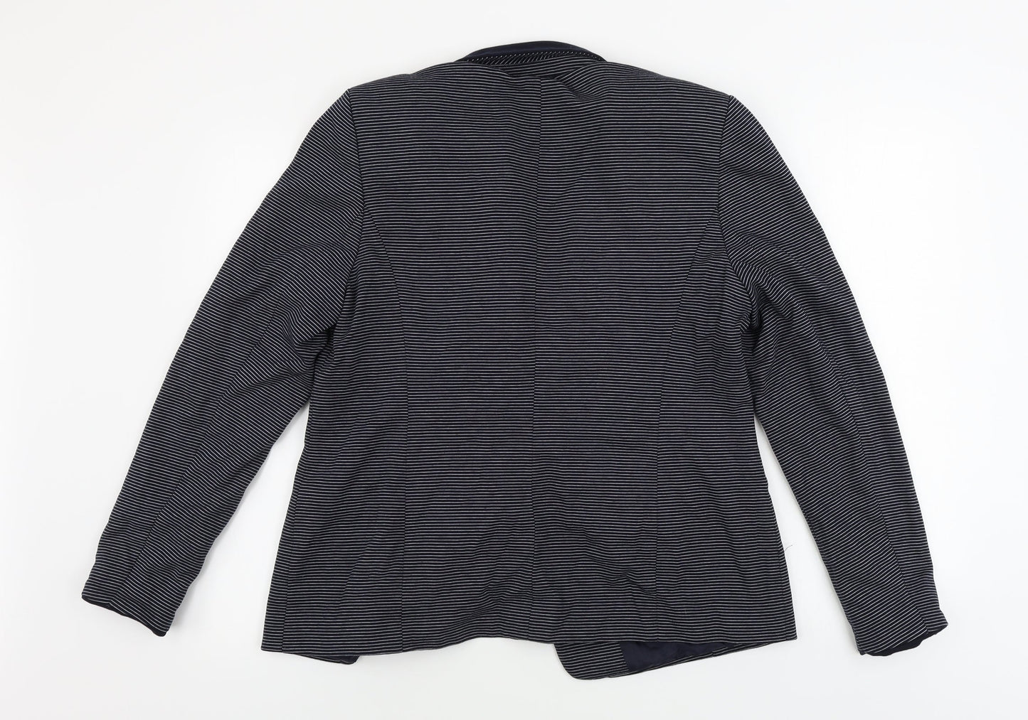 TU Womens Blue Striped  Jacket Blazer Size 16