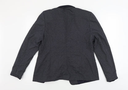 TU Womens Blue Striped  Jacket Blazer Size 16