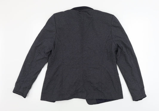 TU Womens Blue Striped  Jacket Blazer Size 16