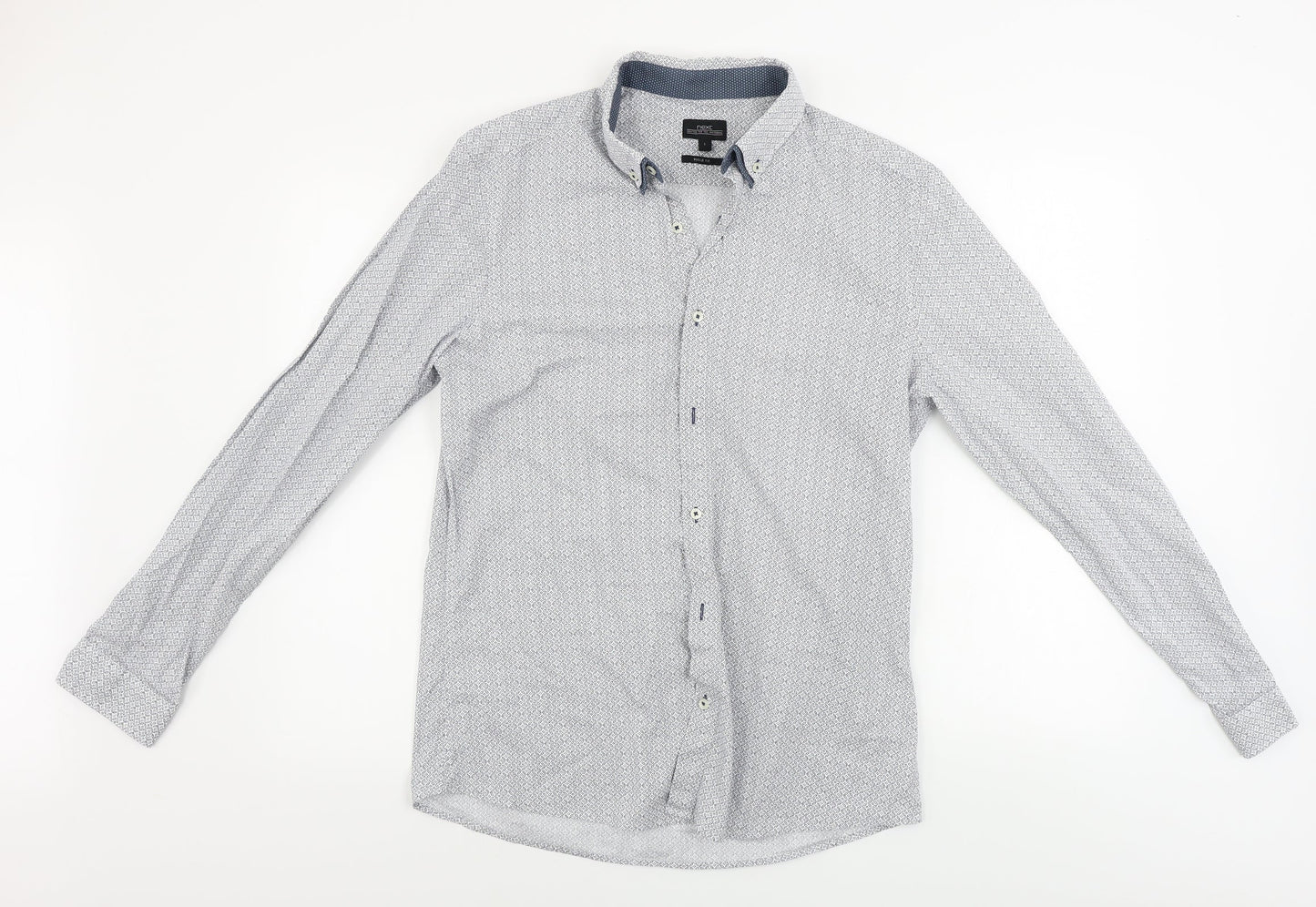 Mens UK Size L NEXT Blue  Button-Up Long Sleeve Casual Shirt