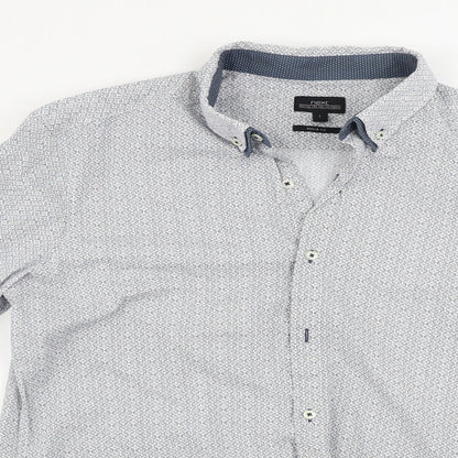 Mens UK Size L NEXT Blue  Button-Up Long Sleeve Casual Shirt