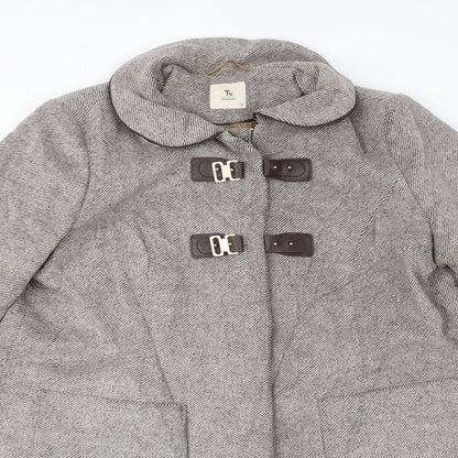 TU Womens Beige   Overcoat Coat Size 14