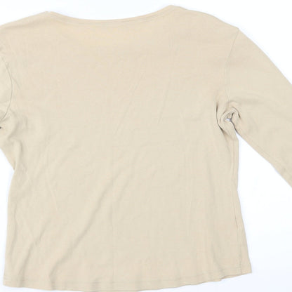 Womens UK Size 14 Preworn Beige Basic Blouse