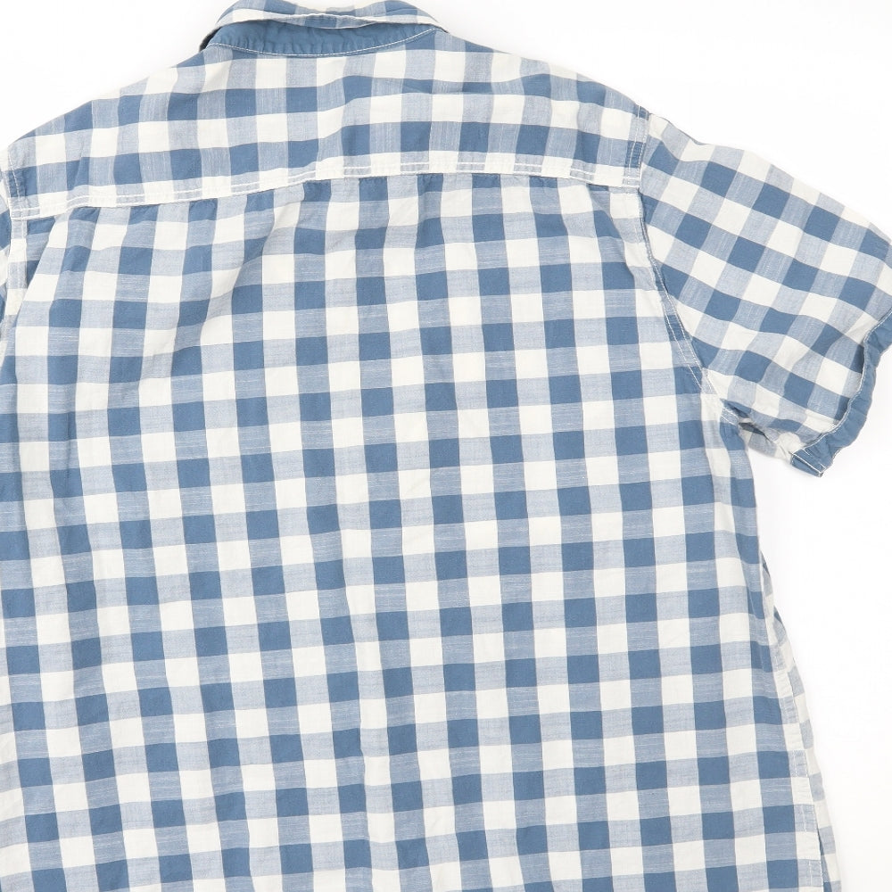 F&F Mens Blue Plaid   Button-Up Size XL