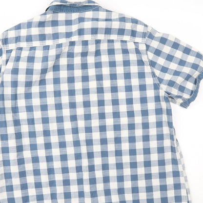F&F Mens Blue Plaid   Button-Up Size XL