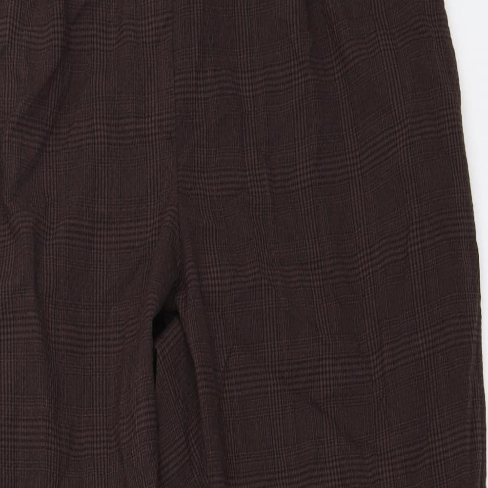 Womens UK Size 44 H&M Regular Fit Capri Brown Trousers