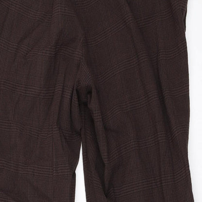 Womens UK Size 44 H&M Regular Fit Capri Brown Trousers