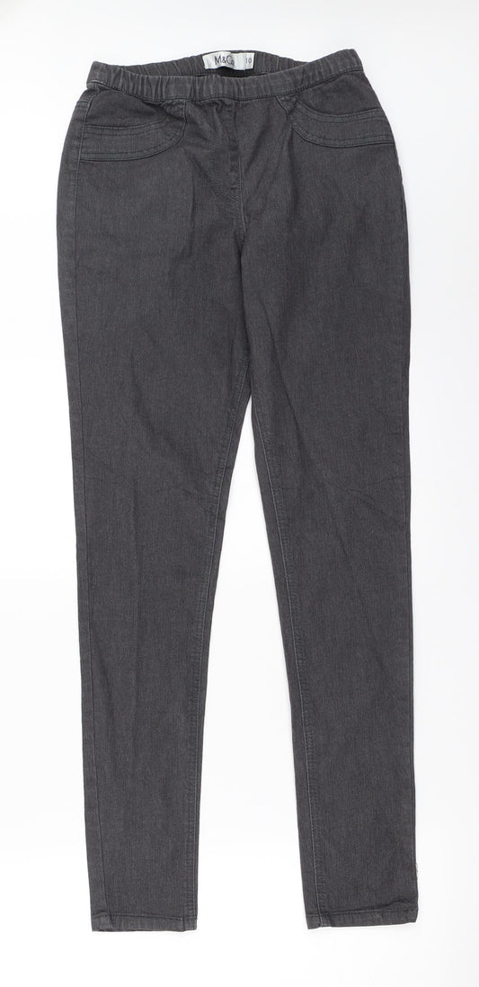 M&Co Womens Grey   Jegging Jeans Size 10 L30 in