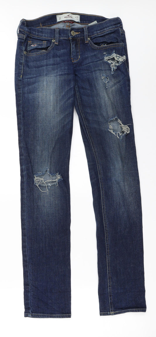 Hollister Womens Blue  Denim Straight Jeans Size 26 in L33 in