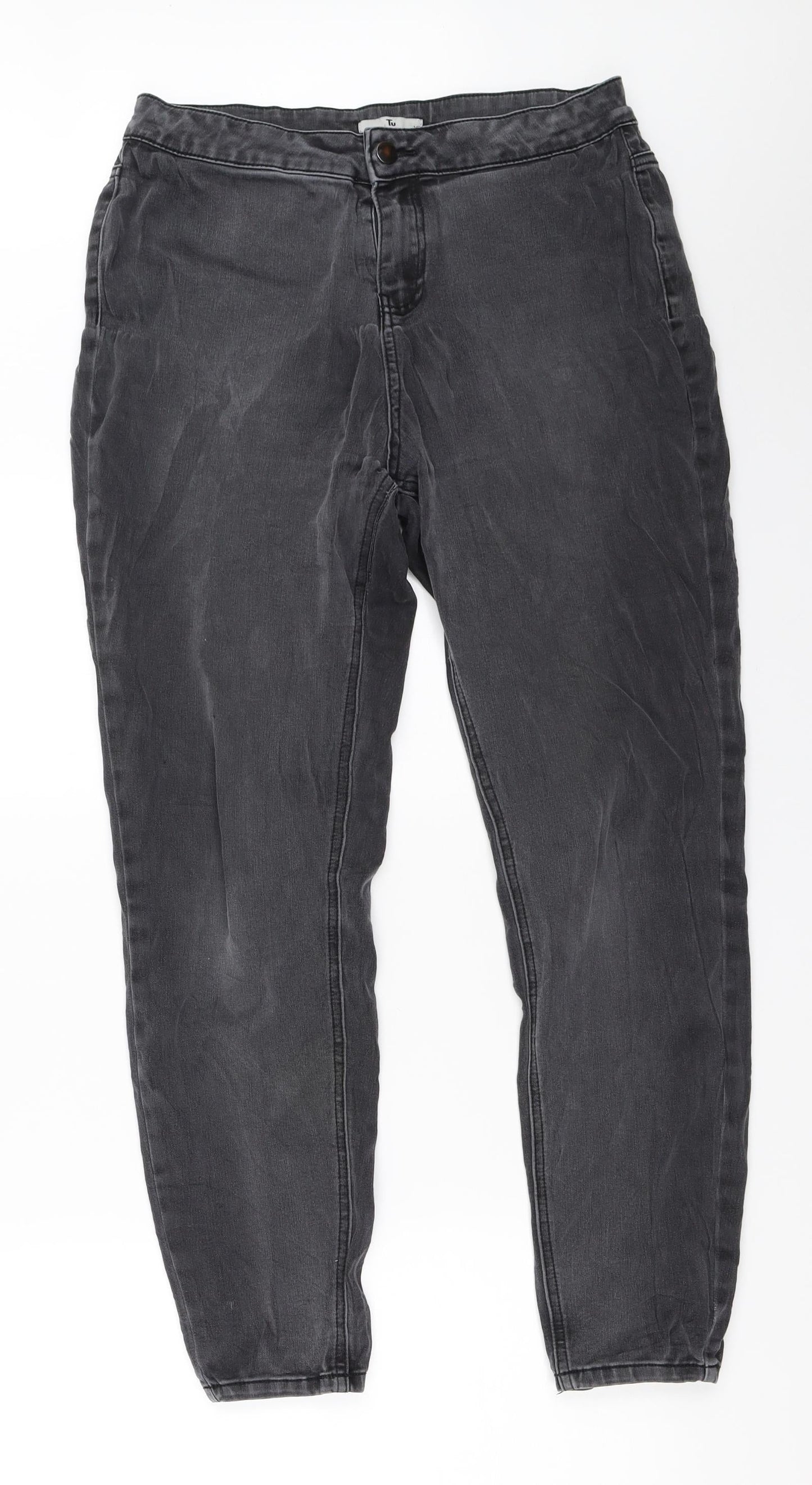 TU Womens Grey   Skinny Jeans Size 14 L26.5 in