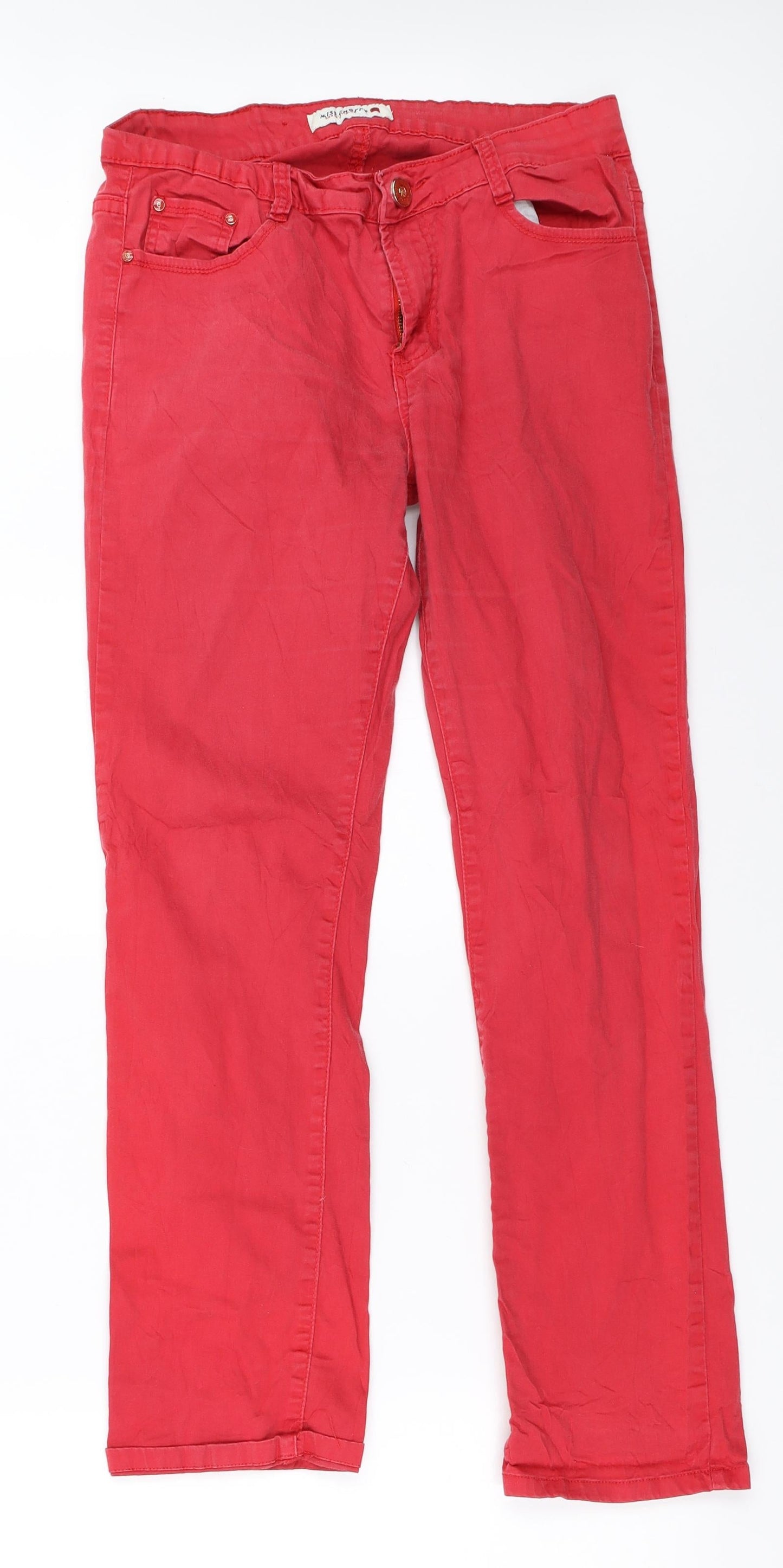 Miss Cherry Womens Red   Straight Jeans Size 31 in L28 in