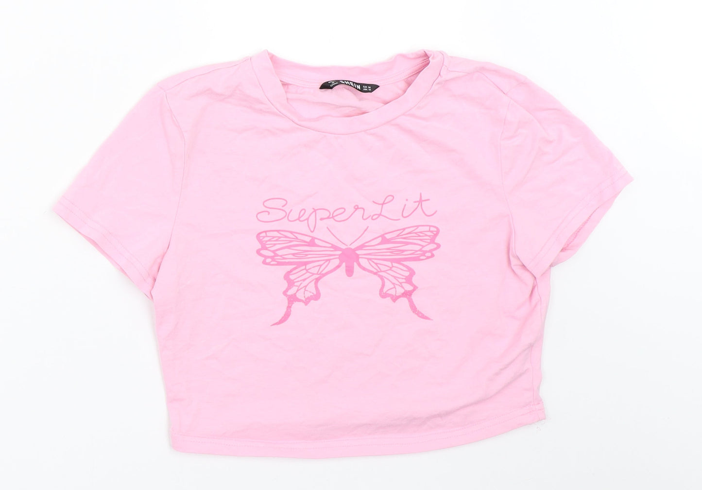SheIn Womens Pink   Cropped T-Shirt Size M