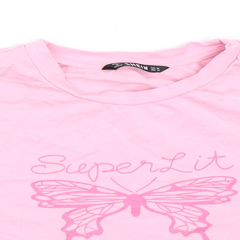 SheIn Womens Pink   Cropped T-Shirt Size M