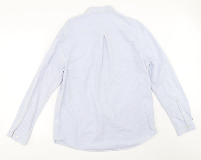 River Island Mens Blue Striped   Button-Up Size L