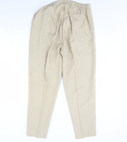 Womens UK Size 16 essence Regular Fit Dress Pants Beige Trousers
