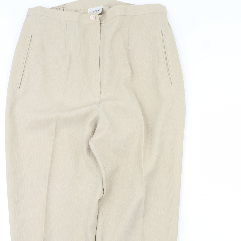 Womens UK Size 16 essence Regular Fit Dress Pants Beige Trousers
