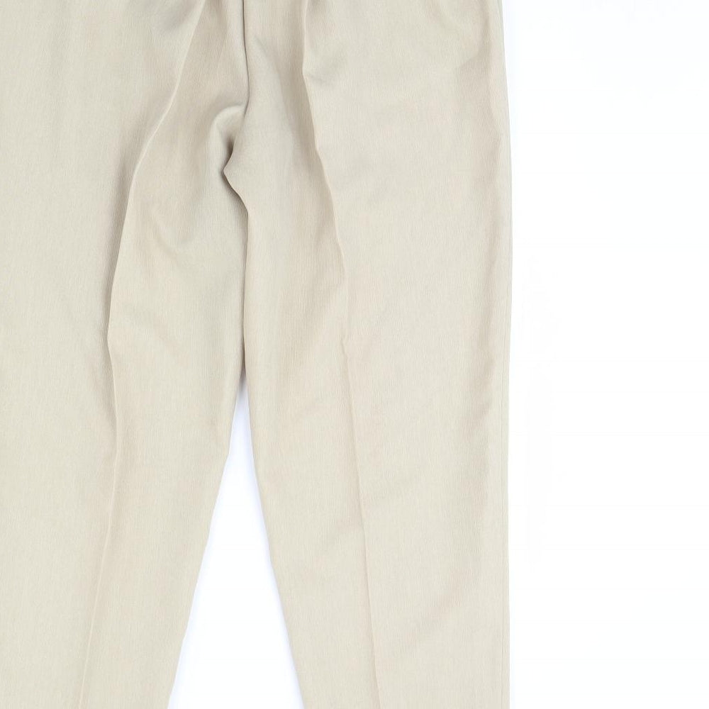 Womens UK Size 16 essence Regular Fit Dress Pants Beige Trousers