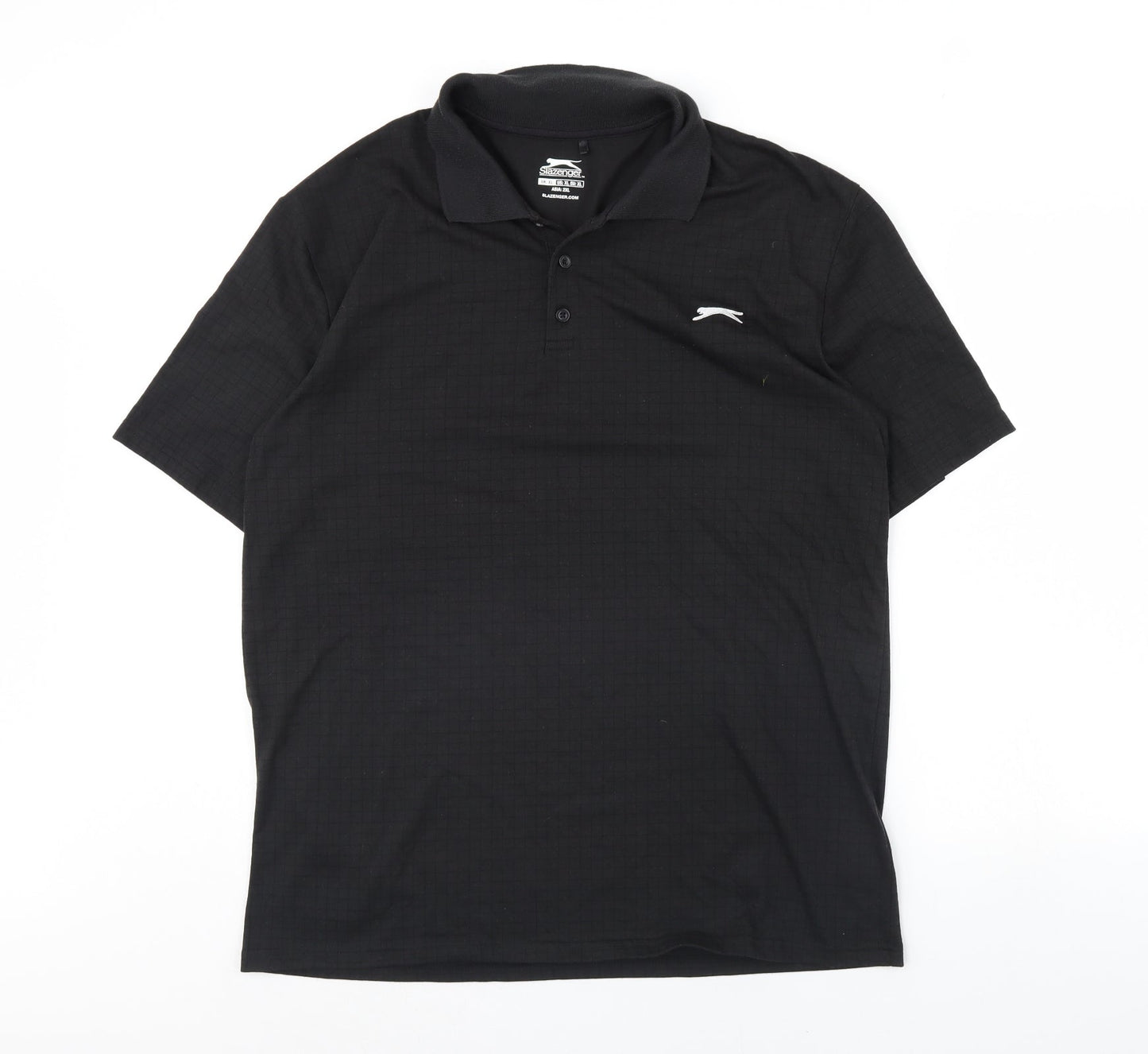 Womens UK Size XL Slazenger Black Basic Polo