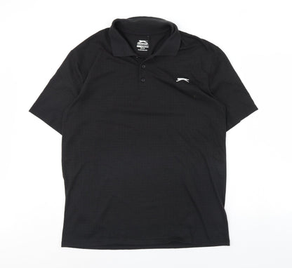 Womens UK Size XL Slazenger Black Basic Polo