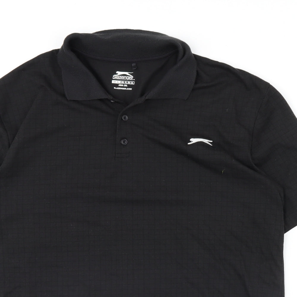 Womens UK Size XL Slazenger Black Basic Polo