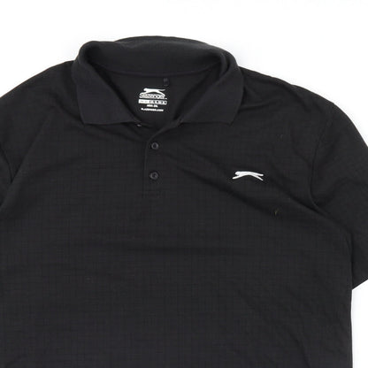 Womens UK Size XL Slazenger Black Basic Polo