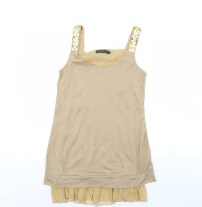 PussyCat Womens Beige   Basic Tank Size S